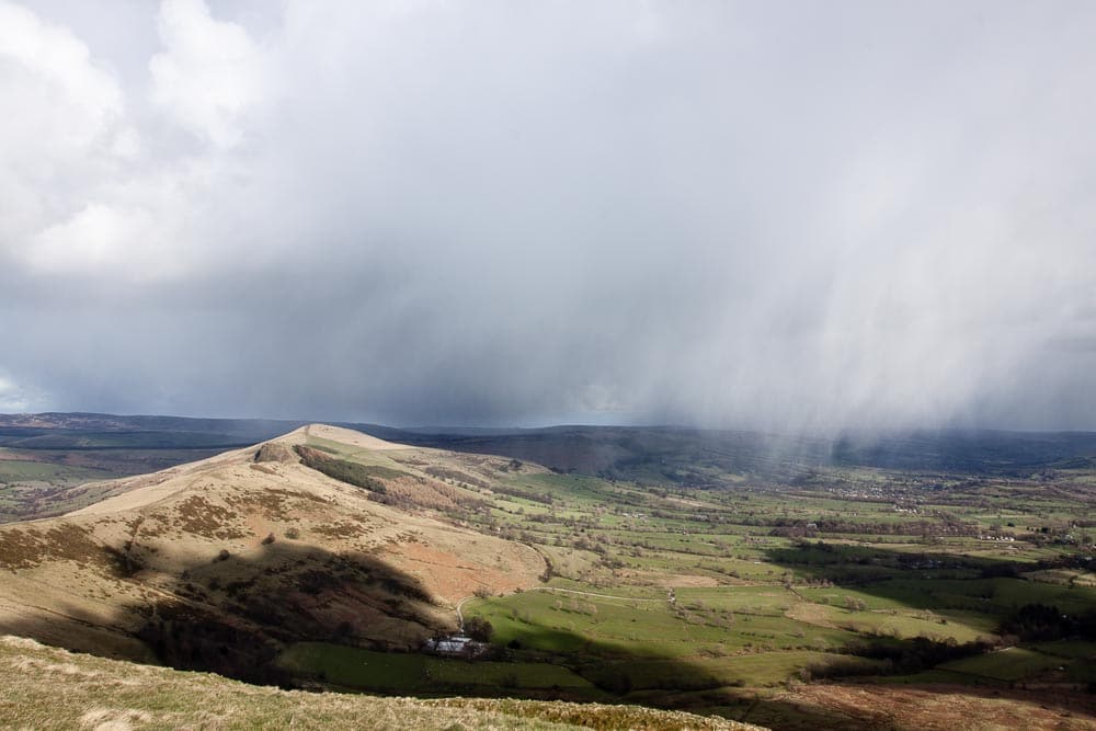 Another shower passes by, Mam Tor, Peak District